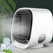 Oribreeze Air Conditioning,New Mini Desktop Air Cooler,Portable Room Air Conditioning with Night Light,Air Cooler for Home Room Camping Car Office(White)