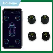 Tire Pressure Monitoring System With 4 External Sensor Tpms,pressure&temperature Alarm Mode,support Ios/android With App Operate Black