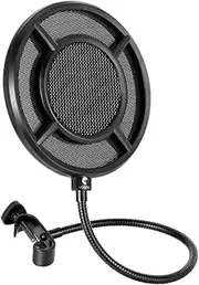 TOGEVAL Protect Your Microphone Pop Filter Microphone Guard Mic Filter for Recording Black Reusable