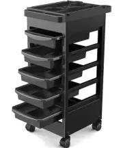 TASALON Budget Hair Styling Salon Trolley Cart with Wheels and 5 Drawers