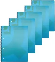 Spiral Bound Polypropylene Notebook 80 Single Pages, A4, Blue, Pack of 5