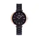 NATURALLY JOJO 非凡之美陶瓷腕錶-JO96948-88R(黑色x玫瑰金/36mm)