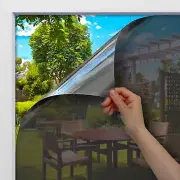 BDF 1SBK Window Film Static Cling Heat Rejection and Daytime Privacy Silver &...