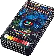 Posca Oil and Wax Art Pencils Set, 36 Prismacolor Pencils, Drawing Supplies, Watercolor Pencils, Pencils for Adult Coloring Books for Women or Men