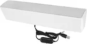 Wired Speaker, USB Wired Stereo Soundbar Music Player,Bass Surround Sound Box,with 3.5mm Plug,Lightweight and Portable,for PC Cellphones (White)
