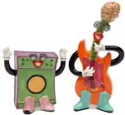 Brand New Appletree Design Electric Bass and Amp Salt and Pepper Set Home Decor