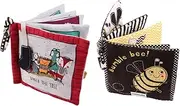 KICHOUSE Early Learning Books Interactive Fabric Book Crinkle Sound for Toddlers