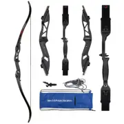 56" Archery Hunting Recurve Bow Aluminum Riser & Stringer Takedown Bow Case Set