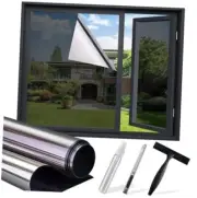 One Way Window Privacy Film: Home Window Tint Reflective 17.5 x 78.7Inch Black