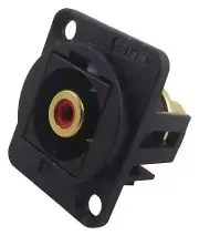 FEEDTHROUGH PANEL MOUNT CONNECTOR RCA/PHONO RED BLACK PLASTIC - CP30230