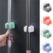 Self Adhesive Mop Holder Wall Mounted Hooks Hanger Spring Clip Rack