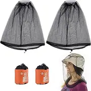 Mosquito Net Head, Head Net, Face Net, Headgear for Outdoor Mosquito Net for Head, Mosquito Net, Head for Mosquito Protection, Bee Protection, Fishing, Climbing, Hiking, Pack of 2