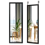 Giantex Full Length Mirror w/Hanging Hooks Wall Mounted Hanging Dressing Mirror Bedroom Living Room 120 x 37cm Black