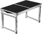BAOJUHUIKANG Thickened Aluminium Alloy Square Tube Table, Large Tabletop Gathering BBQ Table Can Bear 100KG Indoor and Outdoor Cooking, Picnic Table (3 Heights)