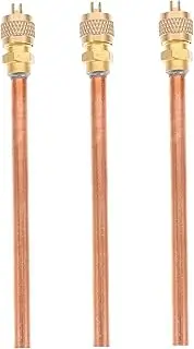 TOPPERFUN 3PCS Copper Filling Access Valves for Refrigeration HVAC Systems Easy Install Service Access Valves with Stem Cores Replacement Tool for Air Conditioner Charging