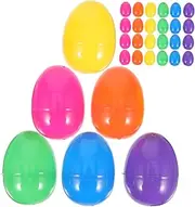 NOLITOY 50Pcs Fillable Plastic Jumbo Egg Shaped Ornaments for Parties Treats Classroom Prizes Reusable Boxes for Easter Celebrations
