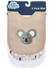 Big Softies Boucle Bibs 3 Pack in Koala