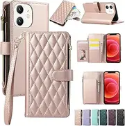 ELEPIK for iPhone 11 Case, Adjustable Crossbody Wallet Case with Card Holder, Kickstand, Wristlet for Women Men, Durable PU Leather Magnetic Phone Case for iPhone 11, Pink