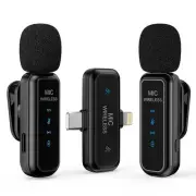 2Pcs 2 in 1 Wireless Lavalier Lapel Microphones for iPhone, Android, Mini Cli...