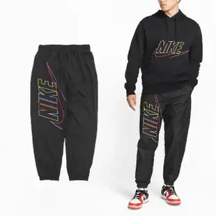 【NIKE 耐吉】長褲 Club+ Pants 男款 黑 彩色 大勾 刺繡 寬版 縮口褲(DX0622-010)