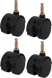 Aexit 4pcs (Civil equipment hardware accessories) 1.5-inch Dia 6.5mm Stem Swivel Brake Caster Wheel Black (32ry367qf205) for Crib