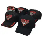 5 Pack AFL Essendon Bomber Black Red Football Supporter Adult Caps OSFM