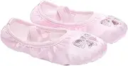 [OFFSCH] Sole Ballet Shoe for Kids Ballet Dance Shoes Stretch Satin Non-slip Sole Embroidery Sequins Size 34