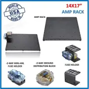 Amp Rack Amp Holder Amp base Amplifier Holder size 14x17 + Fuse Holder car audio