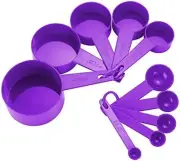 10Pcs 6 Color Measuring Cups and Measuring Spoon Scoop Silicone Handle Kitchen M