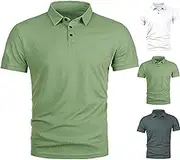 Mens Long Sleeve Tops Polyester Loose Trendy Button Lapel Short Sleeved T Shirt Men's Plain T Shirts (Dark Gray, M)
