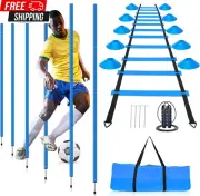 Soccer Agility Training Poles Set - Includes 6 Agility Poles,Agility Ladder, 10