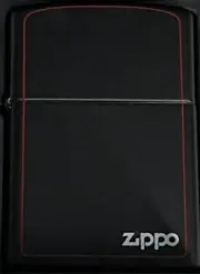 ZIPPO 1995 ZIPPO LOGO BLACK MATTE SEALED LIGHTER IN BOX c691