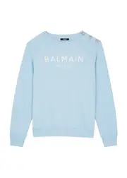Balmain Kids Logo-embroidered Cotton Sweatshirt (12-14 Years) - Blue Light - 12YR (12 Years) 12YR (12 years)