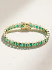 [42 SUNS] 42 SUNS - 14-karat Gold Laboratory-grown Emerald Bracelet - Green - 16 16 Green