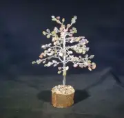 NATURAL MULTI-TOURMALINE GEMSTONE CHIP TREE WITH 150 STONES CRYSTAL TREE OF LIFE