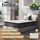 Bedra King Single Mattress Latex Foam Pocket Spring 9 Zone Firm 34cm