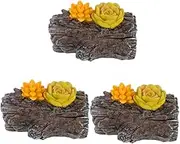 Alipis 3pcs Hidden Key Hider Realistic Tree Stump Design for Outdoor Use Secret Key Storage Box for Garden Multi Functional