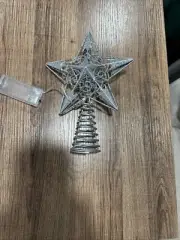Christmas Tree Topper, 10-Inch Star Tree Toppers Metal Design Glittered Silver