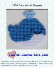 Cute Whale Magnet-Plastic Canvas Pattern or Kit