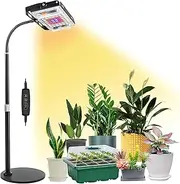 Grow Light for Indoor Plants, Full Spectrum 150W Desk LED Plant Light with On/Off Switch,10 Dimmable Levels, 3 Switch Modes Height Adjustable, Flexible Gooseneck, Ideal for Indoor Growth