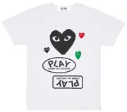 [COMME des GARCONS PLAY] 男款多標誌大黑心 T 卹