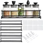 4pcs Spice Jar Rack Hanging Kitchen Shelf Wall-Mounted Organizer Cupboard Stand