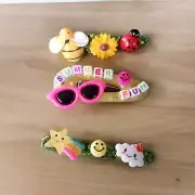 3 Handcrafted Resin Hair Clips Set,Summer Fun, Glitter,Slime Charms, Colorful