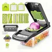 Vegetable Chopper, Onion Chopper, 15 in 1professional Food Chopper Multifunctional Vegetable Chopper and Slicer, Dicing Machine, Adjustable Vegetable Cutter with Container