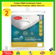 Tontine Comfortech Cotton Quilted Pillow Protector White Pack of 2 FREE SHIPPING
