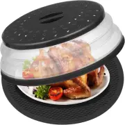 12" Microwave food Cover & Mat,Large Vented Collapsible Splatter Guard dish lid