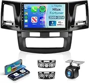 8 Core 4G 64G Android Car Radio for Toyota Hilux Fortuner 2005-2014 Stereo with Wireless CarPlay/Android Auto MirrorLink/DSP 36EQ/9inch 1280x720 Touchscreen/Bluetooth5.0/GPS/WiFi/AHD Backup Camera