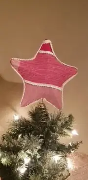 Red Plaid Star Christmas TREE Topper