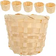 HANABASS 6pcs Woven Basket Cute Desktop Organizer for Sundries Lightweight Handheld Picnic Baskets Versatile Storage for Jewelry More
