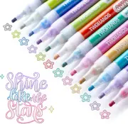 Outline Markers,Glitter Pens,Metallic Markers,Fun Pens,12 Assorted Colors,Great